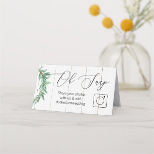 Placement Carte de table pliée Rustique Oh Snap #hashtag