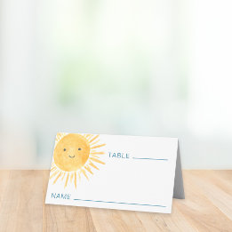 Placement Carte de table pour Baby Shower au Soleil