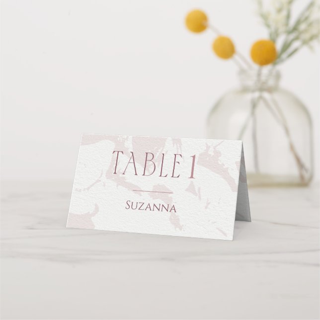 Placement Carte de table pour une réception de mariage rose  (Devant)