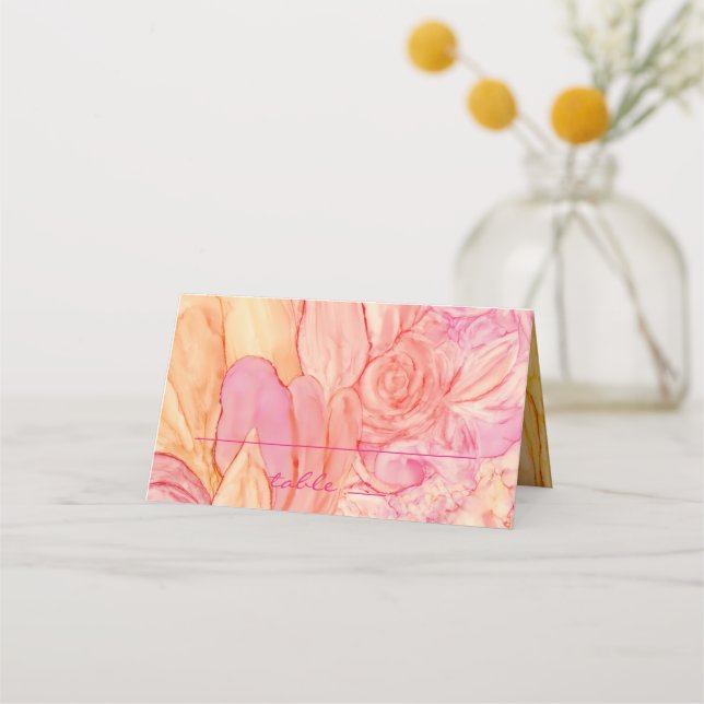 Placement Carte de tente de réception mariage Fleurs fraîche (Devant)