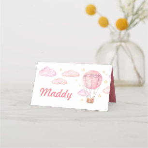 Placement Carte d'emplacement de ballon à air chaud rose