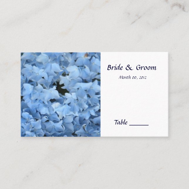 Placement Carte d'emplacement de table Blue Hydrangea (Devant)
