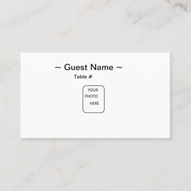 Placement Carte d'emplacement de table de nom d'invité (Devant)