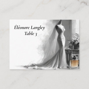 Placement Carte d'Escorte Mariage de croquis romantique avec