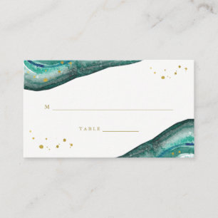 Placement Carte d'escorte Turquoise et Mariage de la géode o
