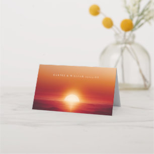 Placement Carte mariage de coucher de soleil rouge