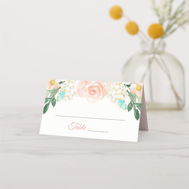 Placement Carte Mariage de  de fleurs de broche (Devant)