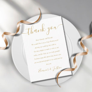 Placement Carte Mariage Merci de signature or