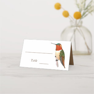 Placement Carte Mariage rousse de colibris