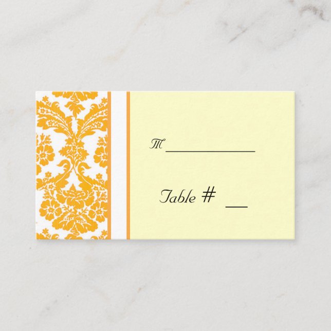 Placement carte numéro de table avec adresse de réception (Devant)