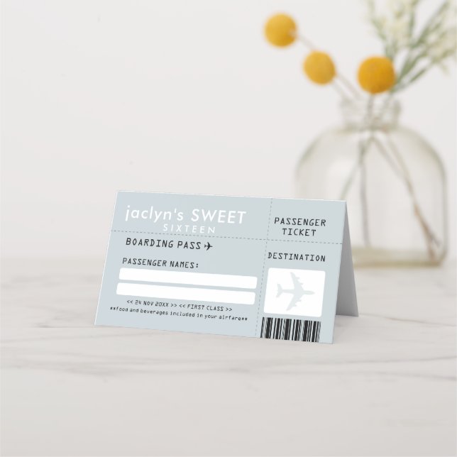 Placement Carte Place Escort de billets Silver Grey Airline (Devant)