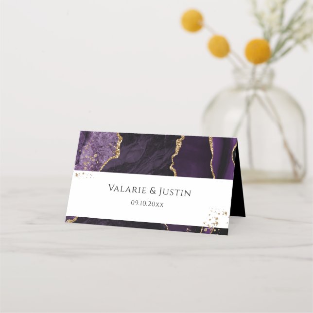Placement Carte Place Mariage pour Agate de Parties scintill (Devant)