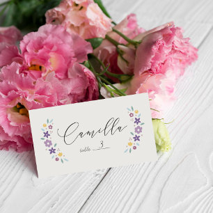 Placement Carte pliée de place pour Baby Shower Fleurale Dou