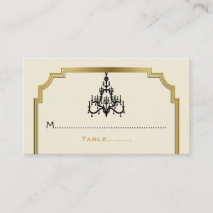 Placement Chandelier et carte de mariage frontière Art déco