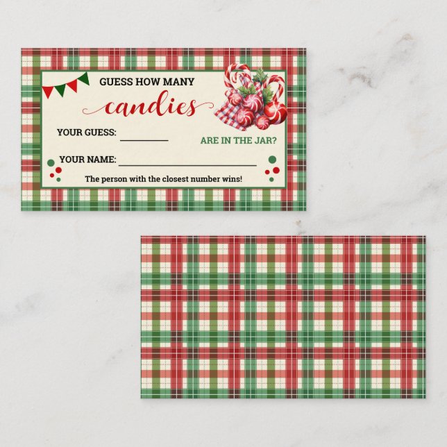 Placement Combien de bonbons Jeu Noël Carte Plaid (Devant / Derrière)