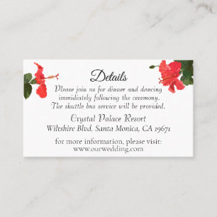 Placement Détails du mariage Carte de boîtier avec Hibiscus