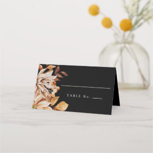 Placement Elégante aquarelle d'automne Mariage noir Carte de