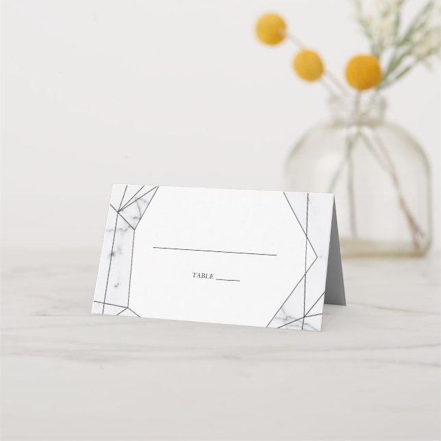 Placement Elégante carte de Mariage en marbre géométrique (Devant)