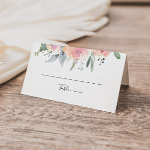 Placement Elégante carte de Mariage floral rose