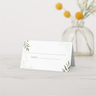 Placement Elégante carte Mariage verte de Sage Floral