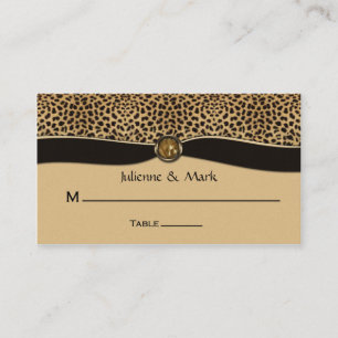 Placement Empreinte de léopard FAUX ruban Bijoux Place Carte