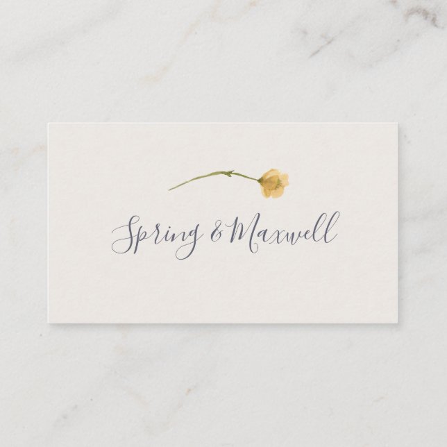Placement Fleur sauvage de printemps | Carte Mariage plat bl (Dos)