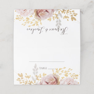 Placement Floral flush moderne Carte de place pliée