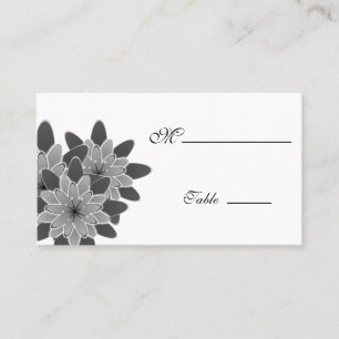 Placement Gerbera Daisy Black white Carte de lieu pour l'occ