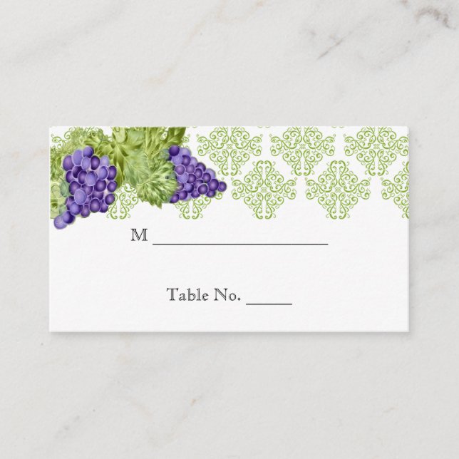 Placement Grapevine Jardin Mariage Carte de lieu (Devant)