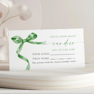 Placement Green Bow Combien de bonbons de douche Carte de je