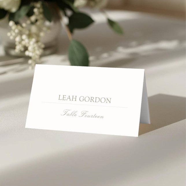 Placement Ivory | Carte de Table de Mariage Ovale et à Rayur (Créateur téléchargé)