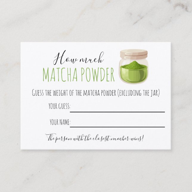 Placement Jeu de carte de thème de fête Matcha (Devant)