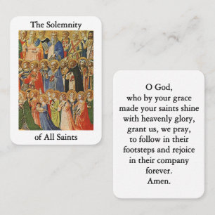 Placement La carte de prière solennelle de tous les saints