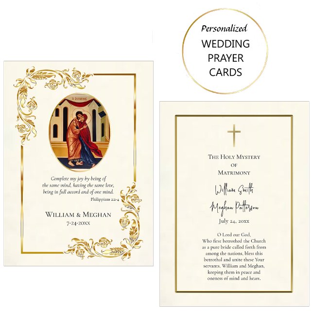 Placement Magnifique Gold Scrolls Mariage Orthodoxe carte de (Créateur téléchargé)