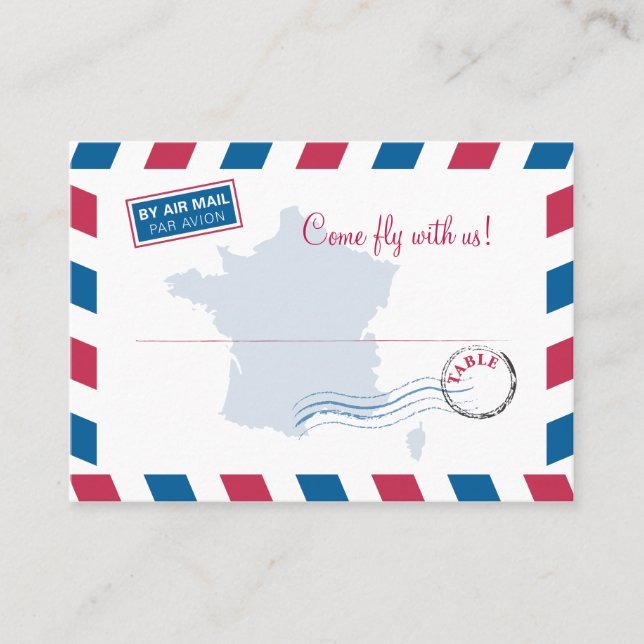 Placement Mariage de carte d'escorte/siège France Air Mail (Devant)