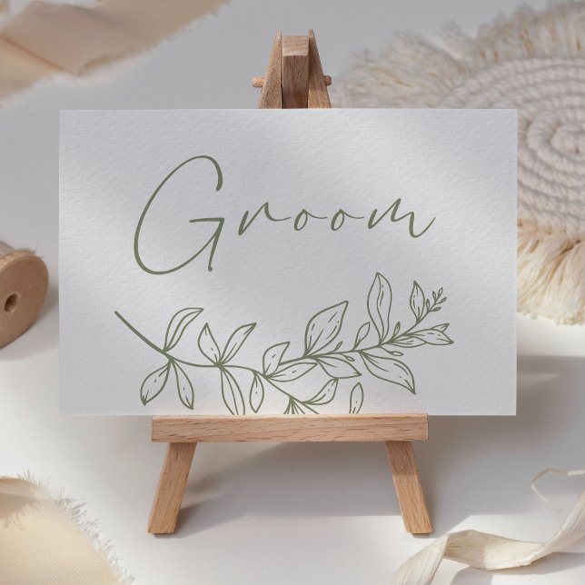 Placement Mariage de fleurs Sage Boho Réservé Carte Place (Créateur téléchargé)