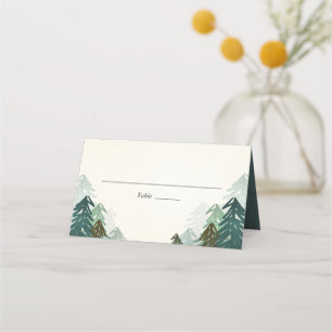 Placement Mariage de forêt Carte Place Pin rustique À feuill