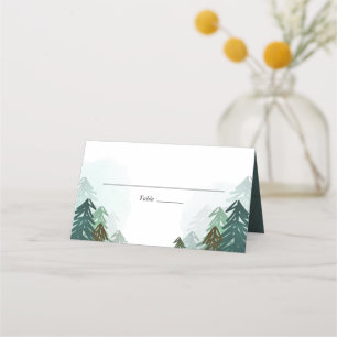 Placement Mariage de forêt Carte Place Pin rustique À feuill