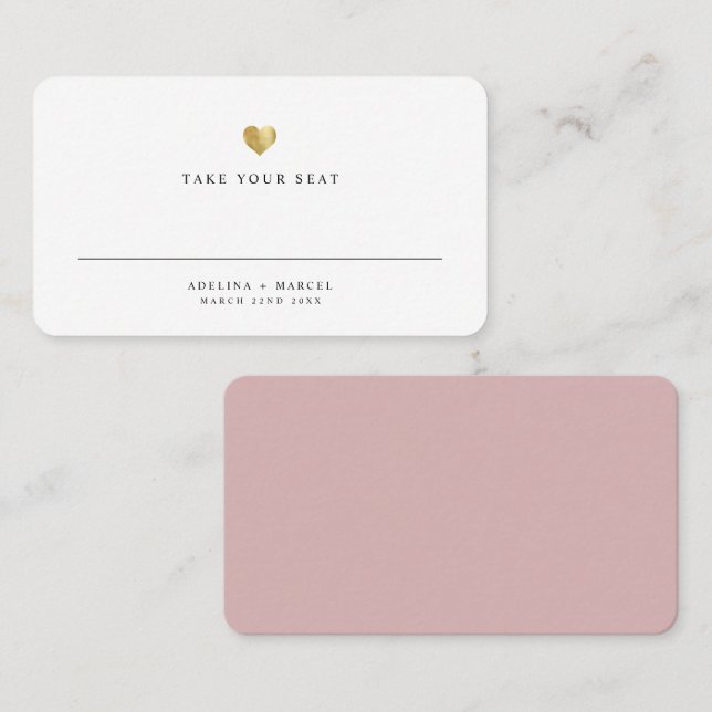 Placement Mariage de table Elegant Or moderne Carte Place (Devant / Derrière)