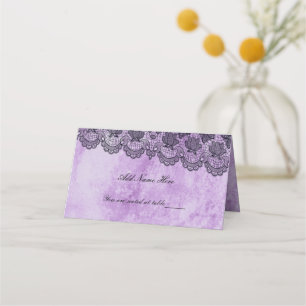 Placement Mariage gothique en dentelle noire Carte de place