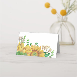 Placement Mariage rustique. Carte de siège tournesol. Pays