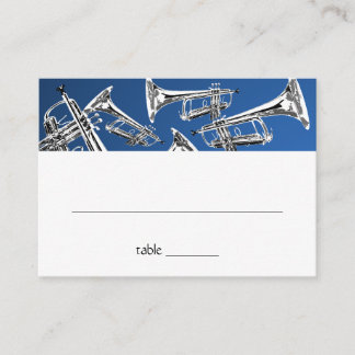 Placement Musique Trumpet Bar Mitzvah Carte de siège Argent