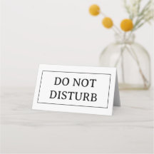 NE PAS DÉRANGER | Carte de place pliée 10 cm x 8,9
