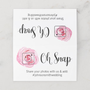 Placement OH SNAP Carte de table pliée #hashtag rose floral