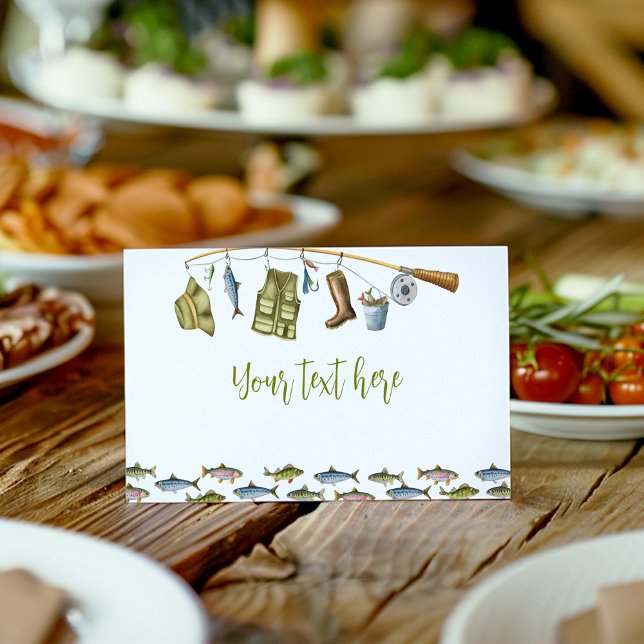 Placement Pêcheur Garçon Anniversaire de nourriture Carte de (Créateur téléchargé)