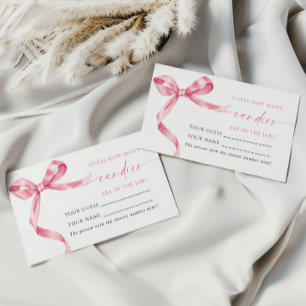 Placement Pink Bow Combien de bonbons de douche Carte de jeu
