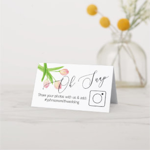 Placement Pink Tulip Photo Partager Carte de table pliée #ha
