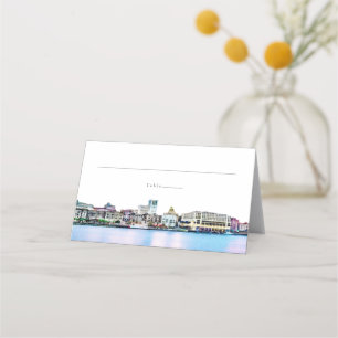 Placement SAVANNAH Georgia Skyline Nom de l'invité Carte Pla