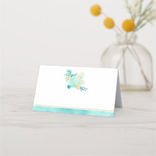 Placement Seashell Beach Carte de Mariage à thème plié