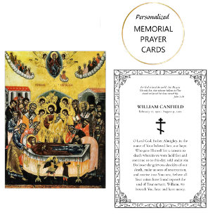 Placement Simple, Carte de prière funéraire orthodoxe élégan